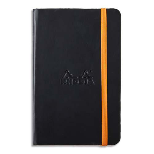 CARNET RHODIARAMA - 9X14CM - 192 PAGES LIGNEES - COUVERTURE REMBORDEE NOIRE - LOT DE 5
