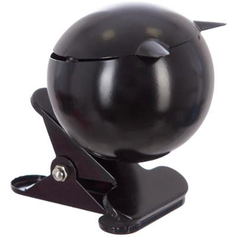 CENDRIER MÉTAL BOULE AVEC PINCE FER 14CM NOIR - PARIS PRIX_0