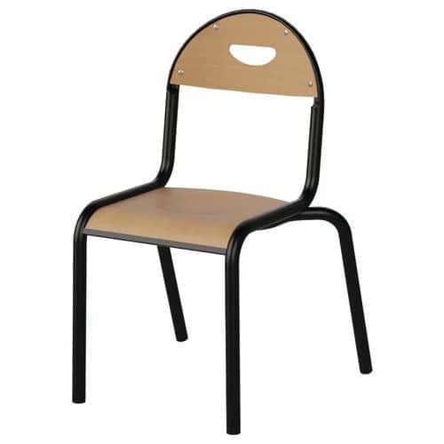 CHAISE MALIBU 4P T3 - ASS/DOS HÊTRE / ALU NOIR 9005 - MANUTAN EXPERT