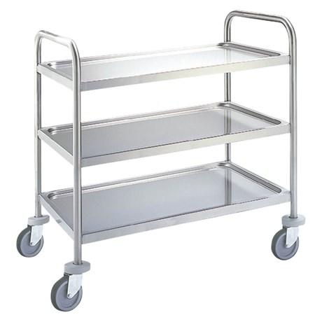 CHARIOT DE TRANSPORT INOX 3 ÉTAGÈRES CSD-83