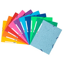 CHEMISE 3 RABATS À ÉLASTIQUES CARTE LUSTRÉE 400G/M2 - A4 - COULEURS ASSORTIES - LOT DE 50