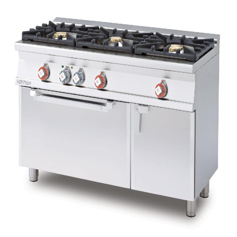 Cuisinière à gaz à 3 feux avec four électrique statique et grill. Dimensions 120x55 h90 cm. Compartiment neutre avec porte. Modèle CF3-512GEV - 2215_0