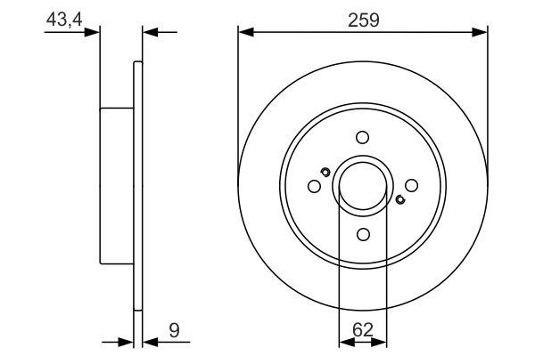 Disque de frein Bosch 0986479V07 - boîte de 2 disques pour montage arrière - disque plein_0