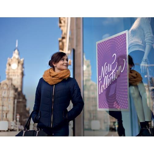 Durable cadre d'affichage mural duraframe poster format a2, adhésif repositionnable, coloris argent_0