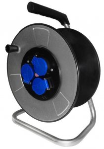 Enrouleur de câble à manivelle - 3 prises femelles avec capots de protection - EM050P - Tambour synthétique haute résistance_0