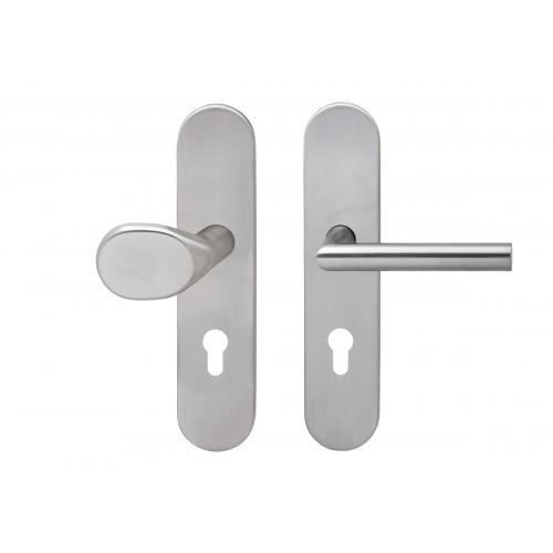 ENSEMBLE DE SÉCURITÉ ESG 670 PLAQUE ET BÉQUILLE SUR PLAQUE INOX SATINÉ KARCHER DESIGN
