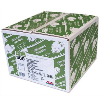 ENVELOPPES 100% RECYCLEES 162 X 229 GPV ERAPURE - BLANCHES - AUTO-ADHESIVE - 80 G - BOITE DE 500