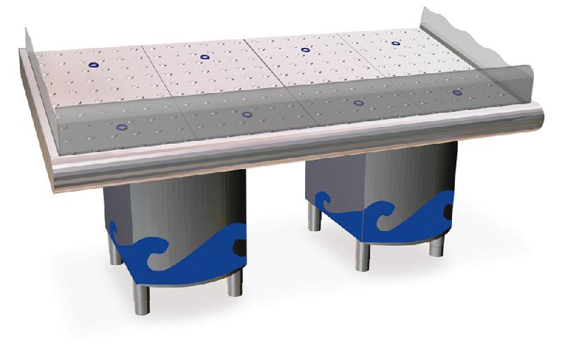 ÉTAL À POISSON INOX AVEC SUPPORT 2 M
