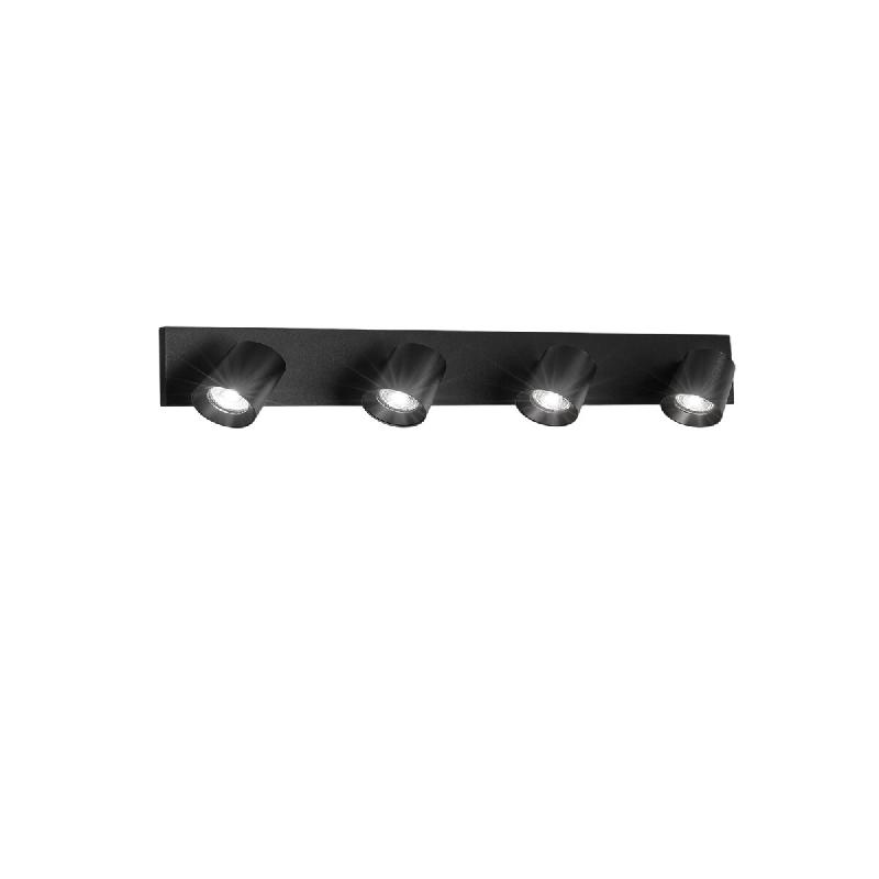 Fabas Luce Spot De Plafond Modo À 4 Lumières, Structure En Aluminium Moulé Sous Pression, Noir, Douille Gu10, Idéal Pour L'Éclairage Intérieur,_0