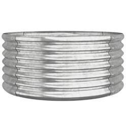 Helloshop26 - Jardinière bac lit surélevé plantes fleurs terrasse jardin de jardin acier enduit de poudre 80 x 80 x 36 cm Argenté 02_0038578 - 300_0