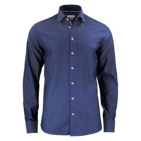 J.HARVEST & FROST PB49 JACQUARD CHEMISE SLIM FIT HOMMES MARINE/POINT BLANC - TAILLE XL