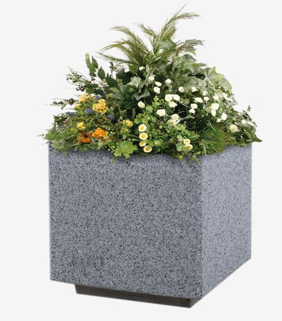 Jardinière Kube UM1372 - béton préfabriqué gris granite - aspect rugueux_0