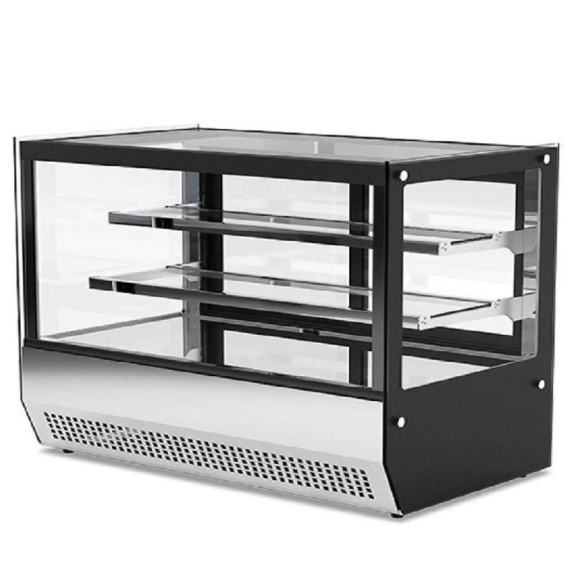 KLIMAITALIA Vitrine à snacks inox avec ptes coulissantes. Étagères en verre trempé. LED. Thermo num. T° 0°C/+18°C. Mod. DLX90 - 1211_0