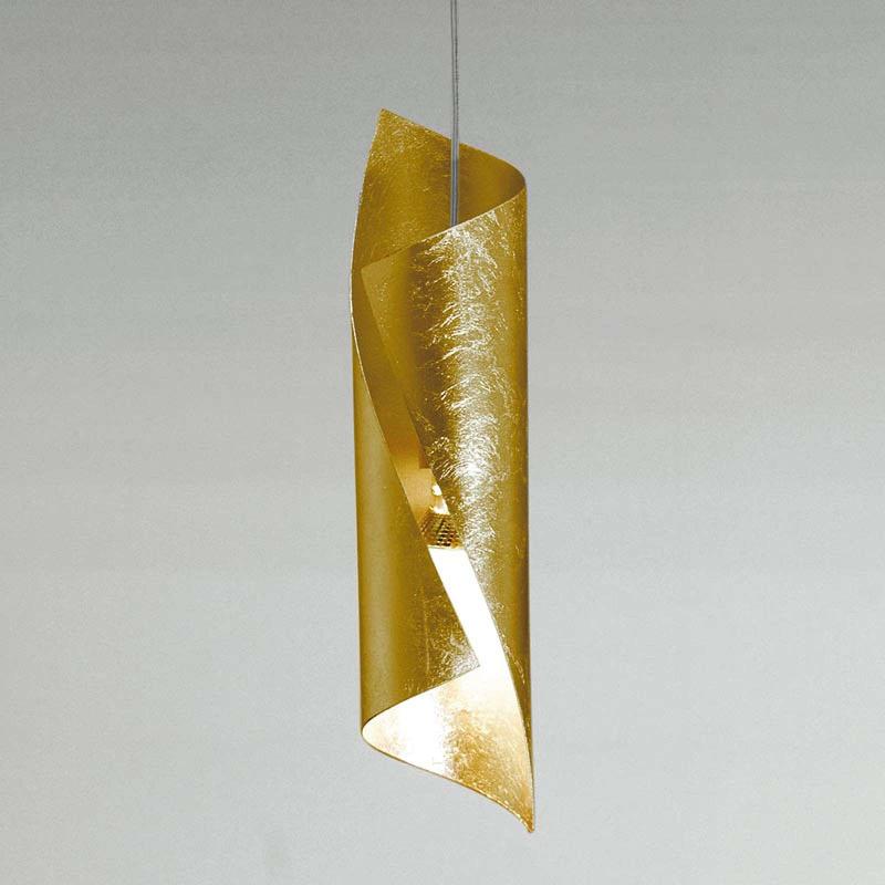 KNIKERBOKER HUÉ SUSPENSION LED 8X37 CM FEUILLE D\'OR