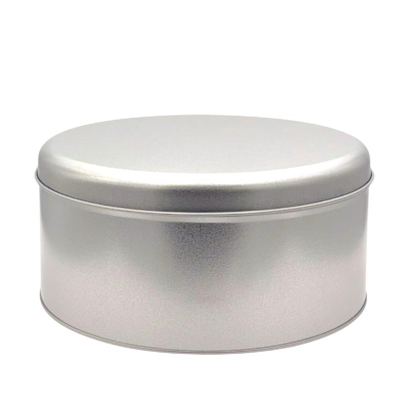 Lot de 22 boîtes rondes hautes en fer blanc verni, diamètre 22 cm hauteur 10 cm - gris métal FERON22_0