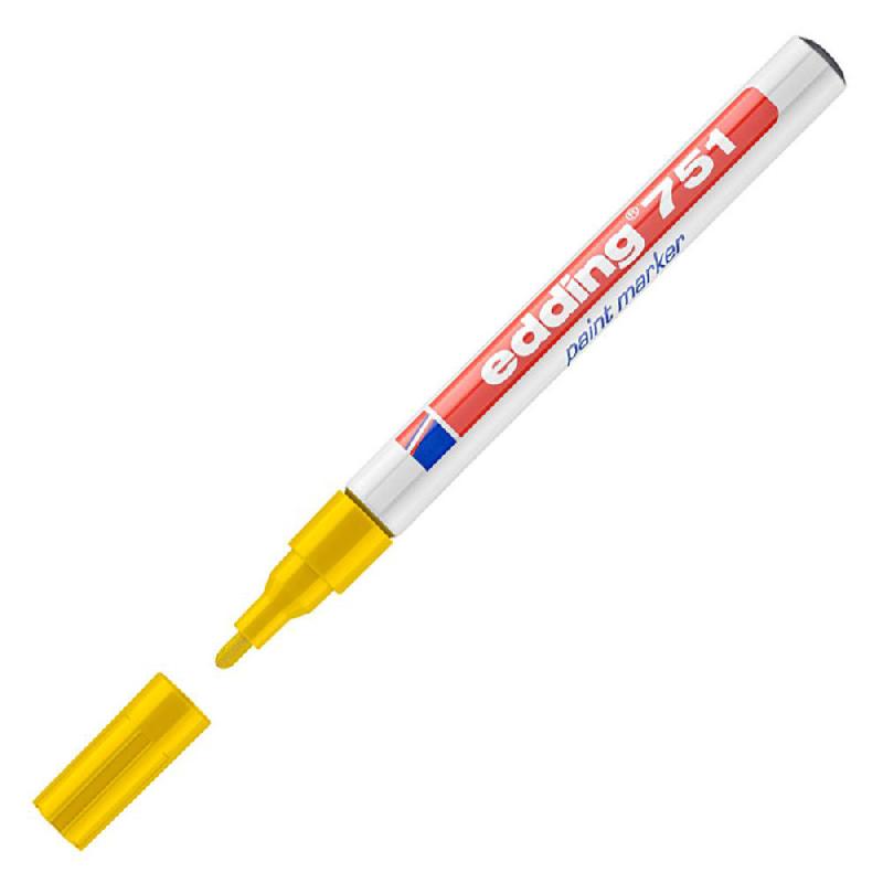 MARQUEUR A PEINTURE 751 A POINTE OGIVE 1 - 2 MM JAUNE  - LOT DE 2