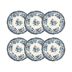 Novastyl - Lot 6 Assiettes Plates Faustine 26cm En Gres - blanc Grès 3256391027646_0