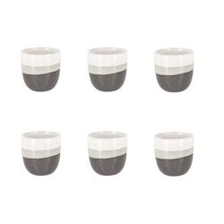 Novastyl - Lot 6 Tasses Expresso Riga 11cl Marron En Gres - 3256391026427_0
