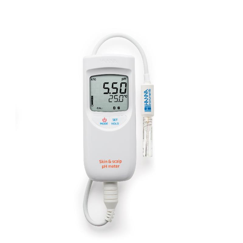 PH-/°C-mètre compact étanche pour mesures sur la peau - HI99181 - avec électrode pH spéciale et accessoires inclus_0