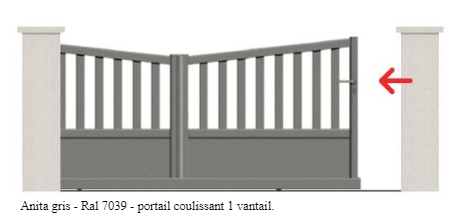 Portail coulissant à rail anita / simple vantail / en v / semi-ajouré / en aluminium_0