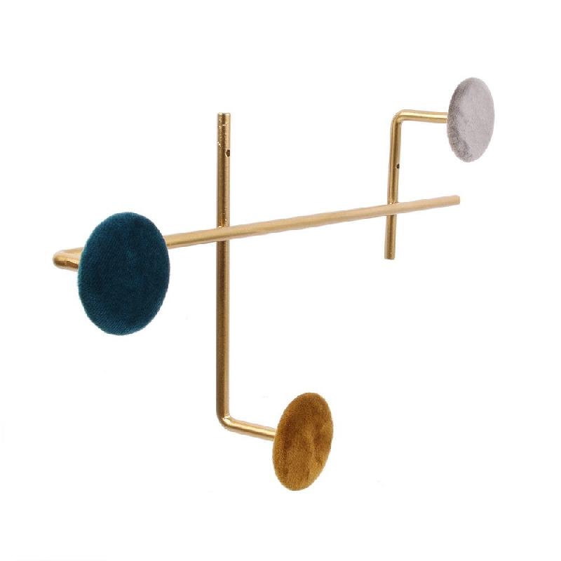 Porte-manteau en velours et métal_0