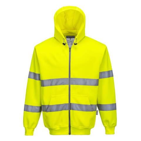 PORTWEST B305 SWEAT ZIP HIVIS À CAPUCHE JAUNE - TAILLE 4XL
