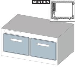 Réserve comptoir de vitrée réfrigérée statique , 2 groupe tiroirs , + groupe metrika line dimension : 1100x650xh475 - RS211_0