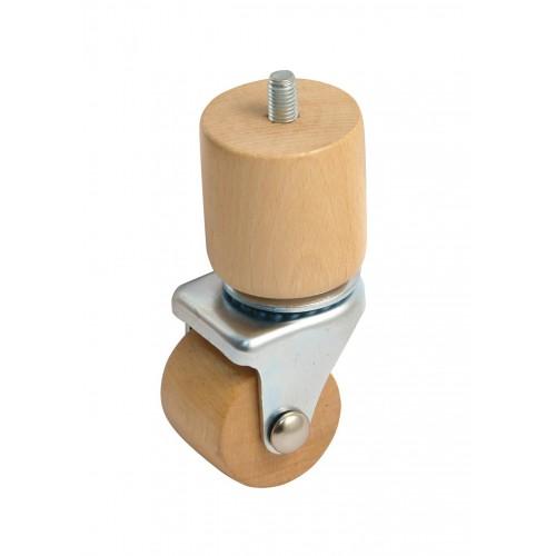 ROULETTE PIVOTANTE GALET BOIS - MASSE BOIS - TIGE FILETÉ 50 MM - CHARGE 60 KG - M 10 - HAUTEUR 200 MM AVL