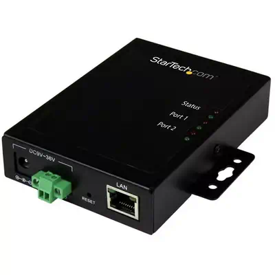 Serveur de périphériques à  2 ports série RS232 vers IP Ethernet - Métallique et montable_0