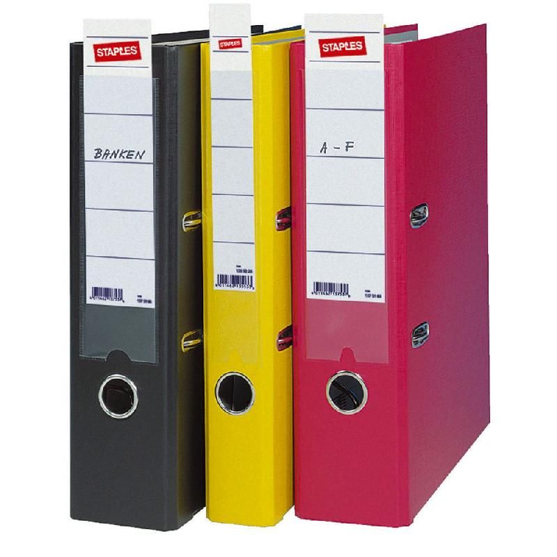 STAPLES ETIQUETTE BRISTOL STAPLES POUR CLASSEUR DOS 5 CM 190 X 30 MM - LOT DE 50