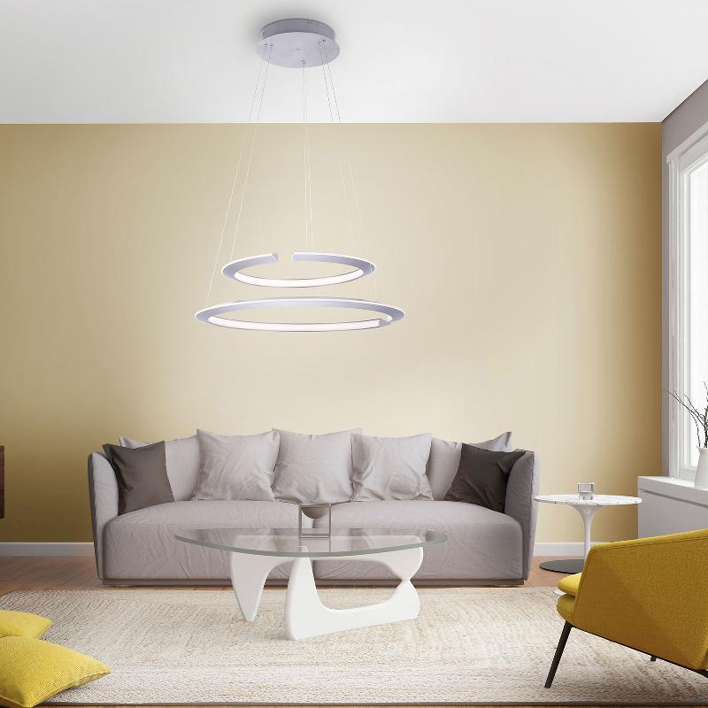 PAUL NEUHAUS SUSPENSION LED ALESSA À DEUX ANNEAUX LED
