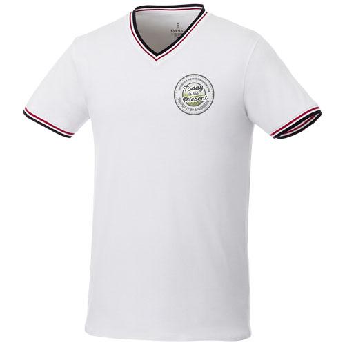 T-shirt maille piquée manches courtes homme Elbert - col V - 100% coton - 180 g/m²_0