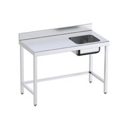 Table inox de préparation avec bac à droite sur support P 700 mm | Distform-bac A droite longueur 2200 mm - 8445842016802_0