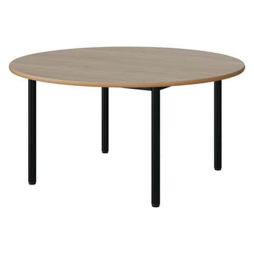 TABLE MALIBU Ø 120 T3 4P STRA ALAISÉ CHÊNE 1146/NOIR 9005