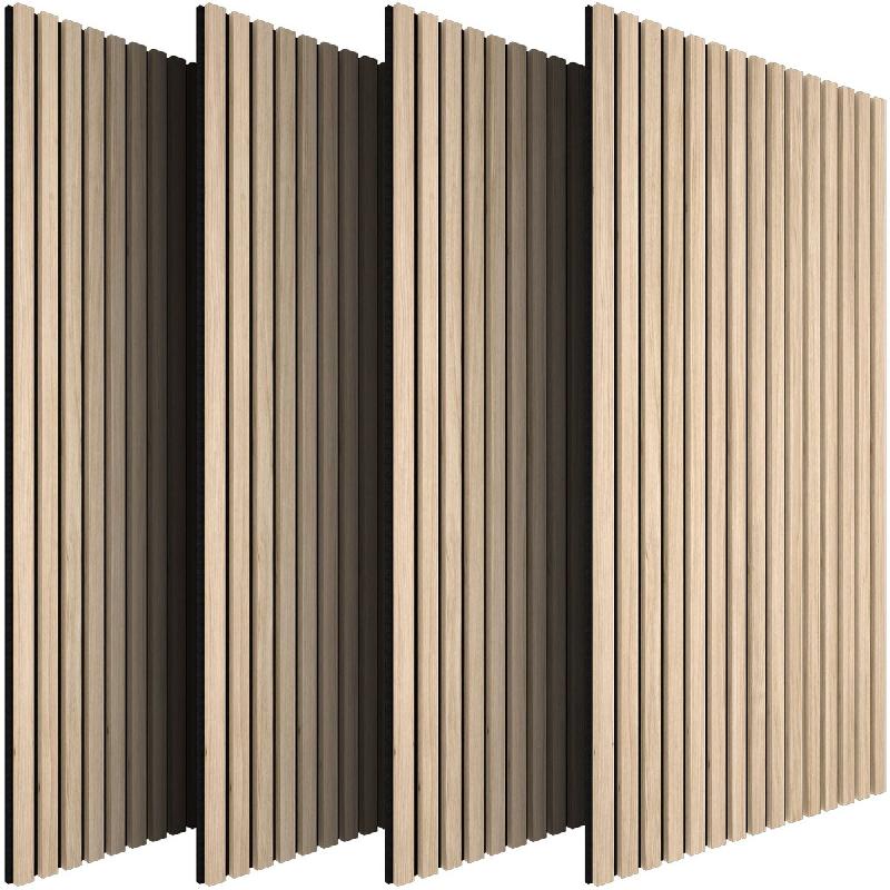 TecTake GmbH tectake Panneaux acoustiques SONIC WALL aspect bois - Lot de 4 Chêne clair - marron Bois manufacturé 406551_0