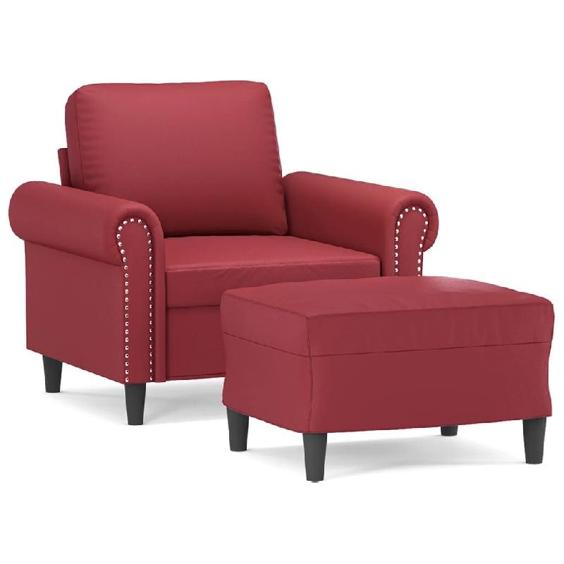 VidaXL Fauteuil avec repose-pied Rouge bordeaux 60 cm Similicuir Modèle Orion Master Signature - 3201203_0
