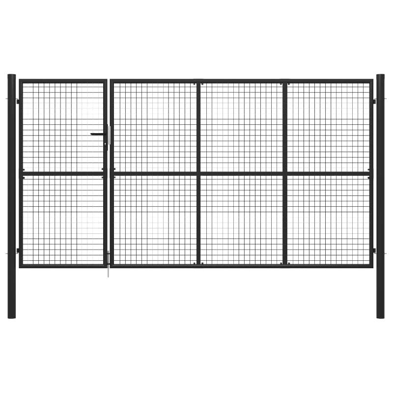 Vidaxl portail de jardin acier 350 x 100 cm anthracite 144325_0