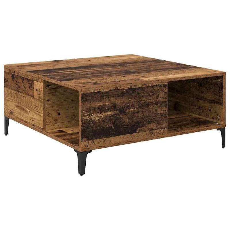 VidaXL Table basse Bois Ancien 80 x 80 x 36,5 cm Bois d'ingénierie Modèle Luna Extensible - 881183_0
