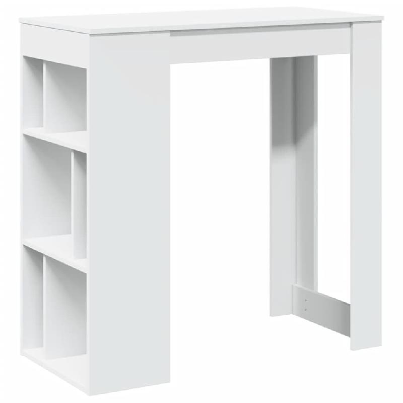 VidaXL Table de bar avec étagères blanc bois d'ingénierie Modèle Boréal Vent Plus - 854355_0