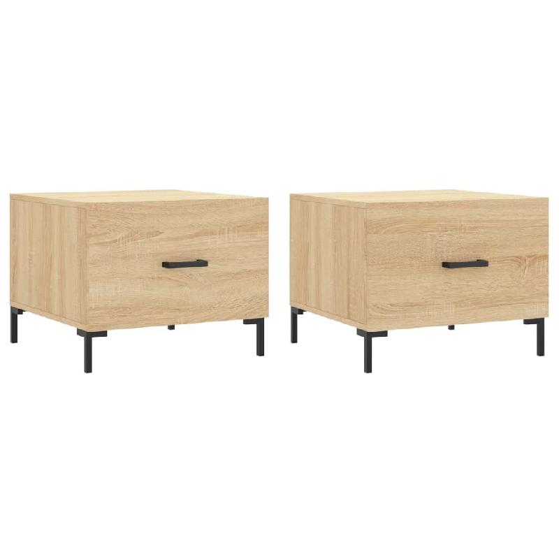 VidaXL Tables basses 2 pcs chêne sonoma 50x50x40 cm bois d'ingénierie Modèle Aero Panorama Horizon - 829403_0