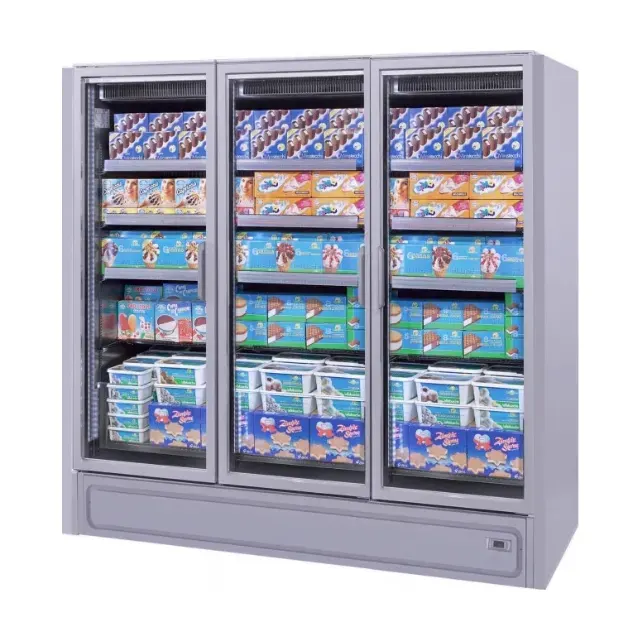 Vitrine verticale froid négatif 3 portes Bonnet Névé EPTA Multifreeze 3P Efficia P77cm (%IA5-22A... Ou MULTIFREEZ ... W/E)_0