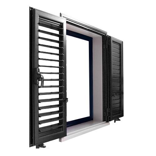 VOLET 2 BATTANTS ALUMINIUM EMALU - LAMES ARTICULÉES RÉGLABLES
