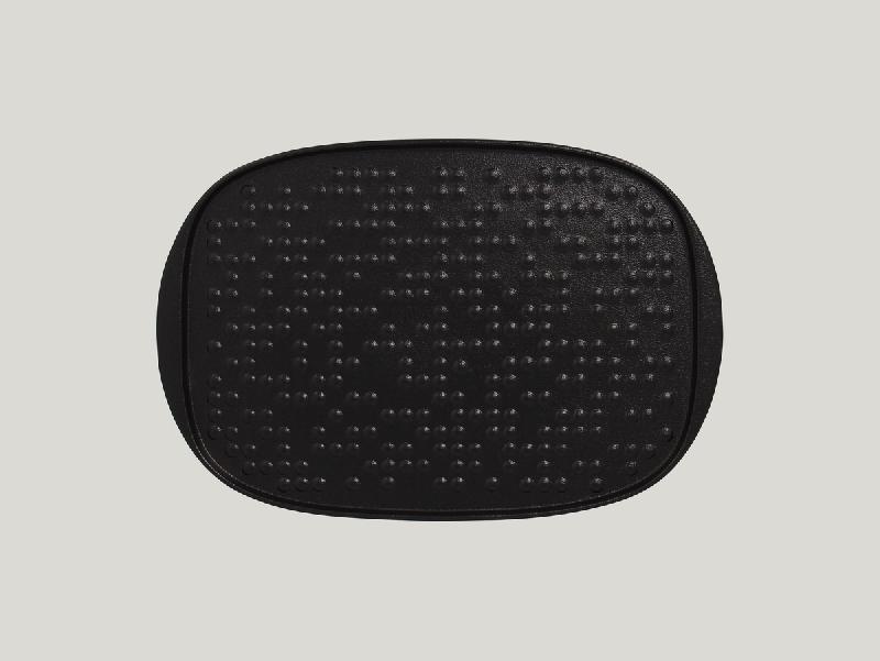 ASSIETTE PLATE RECTANGULAIRE NOIR PORCELAINE 33X22 CM STAGED RAK