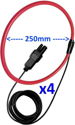 4 PINCES DE COURANT AC AMPFLEX - 100MA À 10KA, ENSERRRAGE 250MM, LONGUEUR 800MM - POU