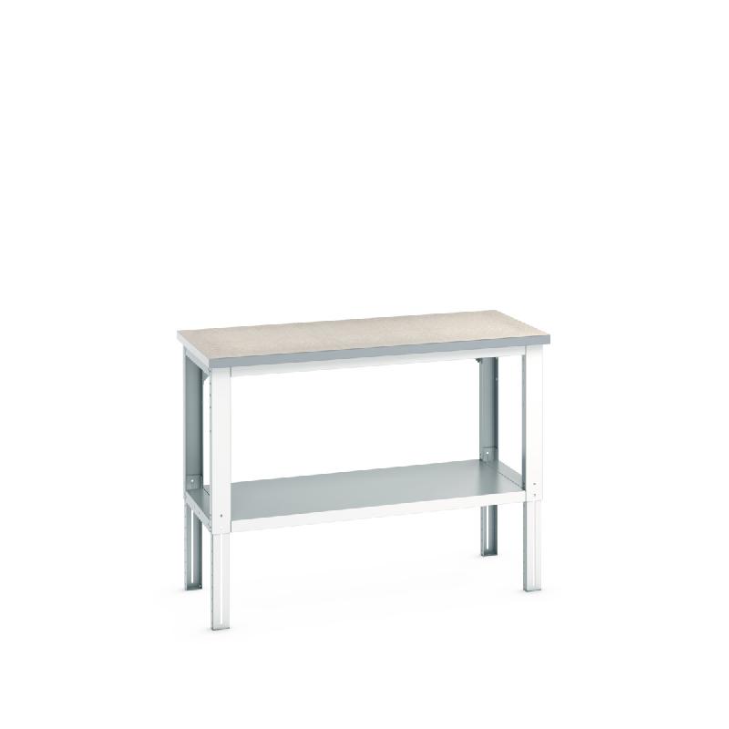 41003508.16V - Établi Cubio Lino avec ossature réglable et tablette inférieure - 1500x750x840-1140mm RAL 7035_0