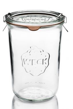6 bocaux en verre Weck® droits 850 ml - avec couvercles en verre et joints (clips non inclus) - WN000008_0