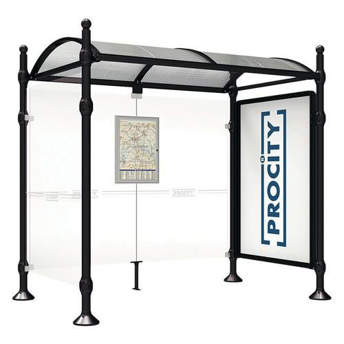 ABRI BUS PROVINCE 2.50 M VITRINE 1 BARD LAT. BOULE NOIR 9005 - PROCITY