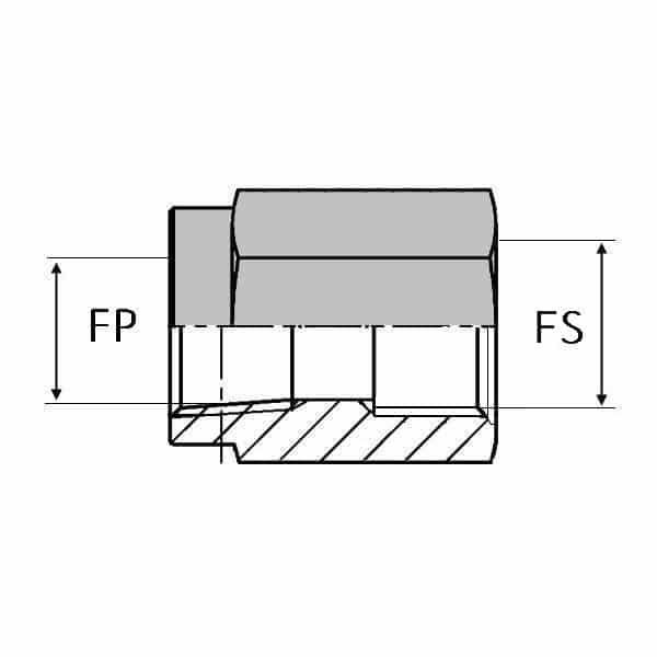 Adaptateur droit femelle NPT x femelle SAE - 1/2' , 17.81 , 7/8' , 20.26_0