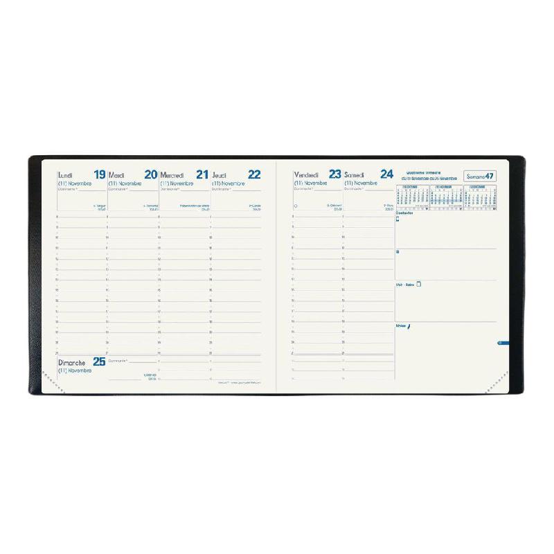 AGENDA SEMAINIER QUO VADIS EXECUTIF EQUOLOGY - 16 X 16 CM - BLEU - DECEMBRE 2023 A DECEMBRE 2024