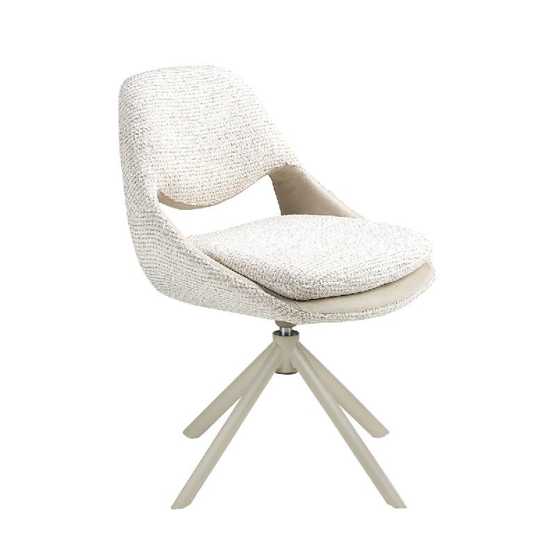 Angel Cerdá Chaise pivotante en tissu blanc cassé et crème 4246C2 54 x 66 x 85 - blanc textile 8435631045335_0